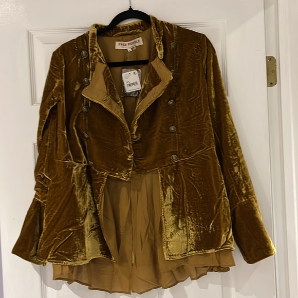 Free People Faye Velvet Jacket In Warm Tobacco Size XS - Picture 5 of 8